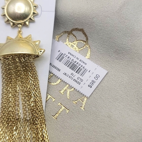 NWT KENDRA SCOTT SIENNA SUN STATEMENT EARRINGS GOLD - Picture 4 of 4